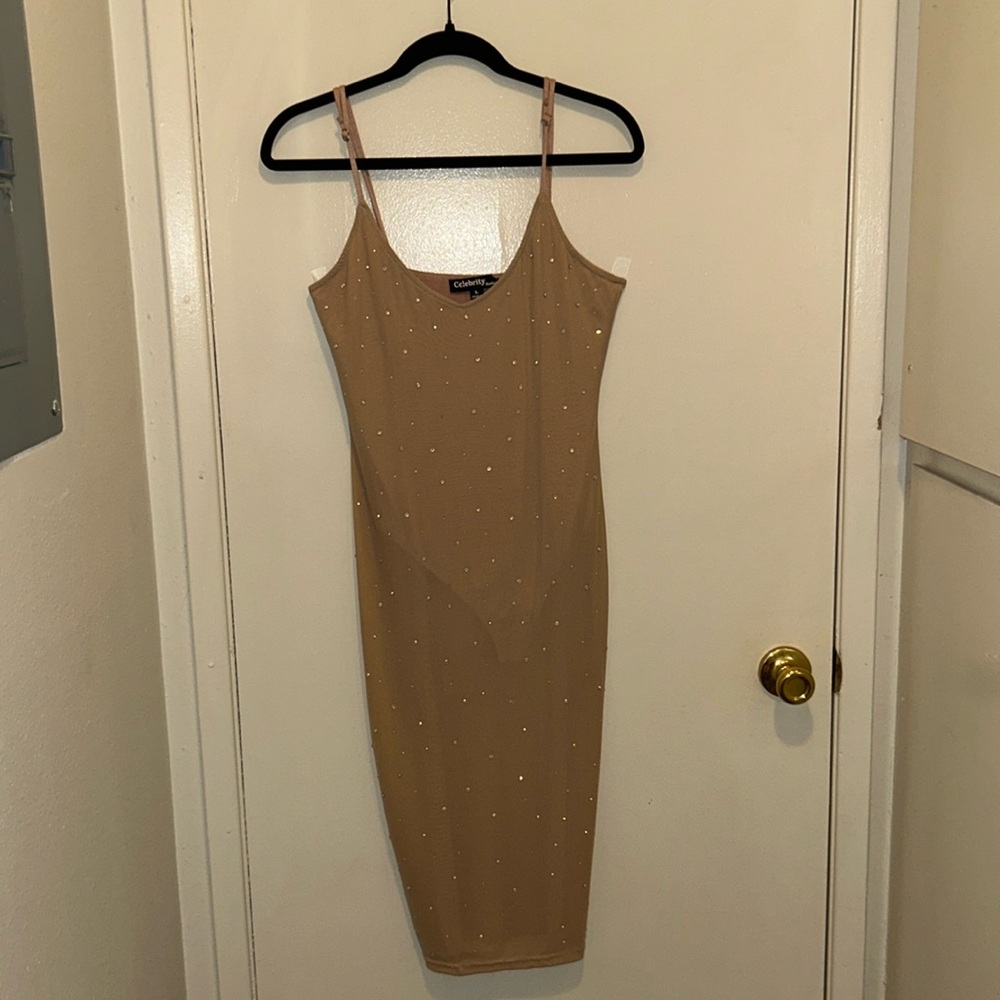 Mesh Sequined Bodycon Dress